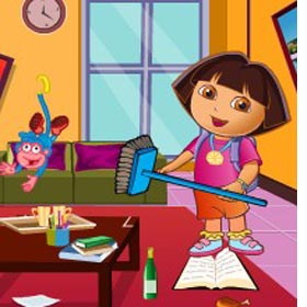 game Baby Dora House Clean Time