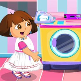 game Dora Laundry Cleaning Time