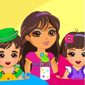 game Dora Twins Babysitter