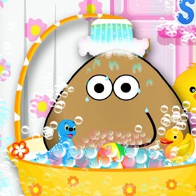 game Pou Takes A Shower