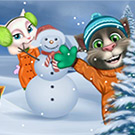 game Talking Tom Playing Snowballs